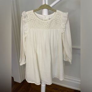 NWOT Baby GAP Cream Lace Yoke Crepe Dress – Size 2T